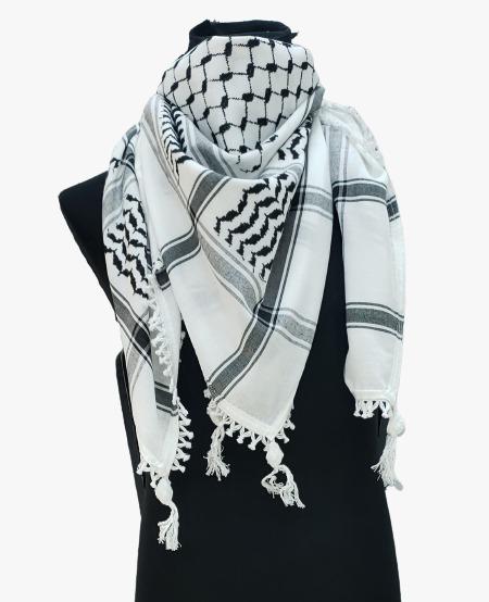 Original Classical Black and White Hirbawi Kufiya/Kufiyyeh/Keffiyeh