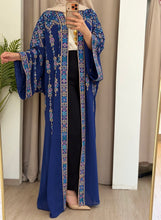 Yasmin Blue Embroidered Open Abaya/Bisht