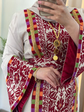 Asala Beige Palestinian Embroidered Thob with Beads and Manajil Details