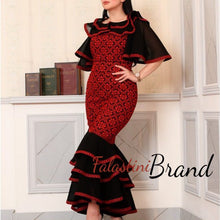 Spanion Style Black and Red Amazing Palestinian Embroidered Long Dress