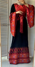 Very Unique Radan Sleeves Black and Red Thobe with Dense Embroidery and Satin Details