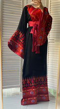 Very Unique Radan Sleeves Black and Red Thobe with Dense Embroidery and Satin Details