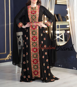 Royal Black Embroidered Dress