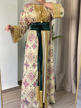 NAQSH Qasab Luxurious Beige Diamond Embroidered Abaya with Golden Thread Details