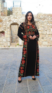 Joury Embroidered Black and Red Elegant Thob