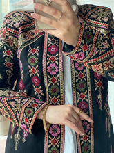 Palestinian Black And Golden Perry Floral Embroidered Jacket