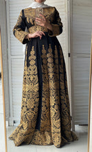 Super Elegant Black Cloche Dress with Golden Embroidery