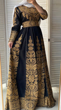 Super Elegant Black Cloche Dress with Golden Embroidery
