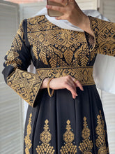 Super Elegant Black Cloche Dress with Golden Embroidery