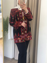 Palestinian Black And Red Colorful Floral Embroidered Jacket