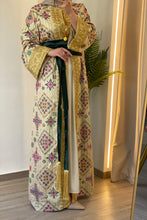 NAQSH Qasab Luxurious Beige Diamond Embroidered Abaya with Golden Thread Details