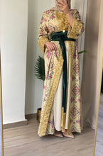 NAQSH Qasab Luxurious Beige Diamond Embroidered Abaya with Golden Thread Details
