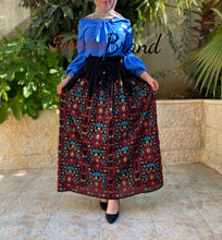 Elegant Black And Blue Embroidered Skirt