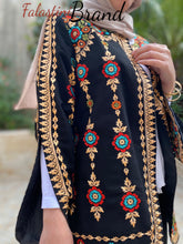 Elegant Palestinian Black And Gold Embroidered Jacket