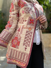 Elegant Palestinian Beige Embroidered Jacket