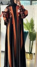 Stylish Black & Red Embroidered Open Abaya/Bisht With Kashmir Details