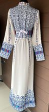 Unique Royal White And Blue Palestinian Embroidered Thob Dress