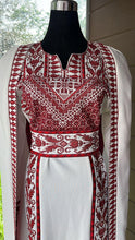 Stunning White And Red Royal Sleeve Palestinian Embroidered Dress