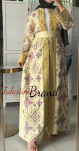 Luxurious Beige Diamond Embroidered Abaya with Golden Thread Details