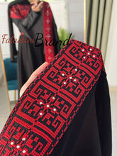 Elegant Royal Black and Red Embroidered Dress