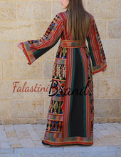 Trendy Black Majdalawi Fabric Thob with Colorful Embroidery