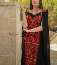 Black Sleeveless Long with Red Embroidery and Head Piece