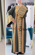 Royal Green and Golden Embroidered Dress and Abaya Set