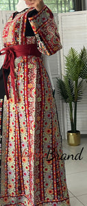 Very Luxurious Black and Red Malak Like Thob with Qasab Thread and Satin Details