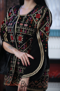 Palestinian Black And Gold Embroidered Jacket