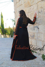 Black and Colorful Fancy Dress Thob with Attached Black Skirt