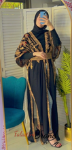 Black Embroidered Open Abaya/Bisht