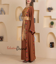 Elegant Stylish Brown Thob With Satin Belt