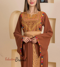 Elegant Stylish Brown Thob With Satin Belt