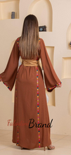 Elegant Stylish Brown Thob With Satin Belt