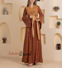 Elegant Stylish Brown Thob With Satin Belt