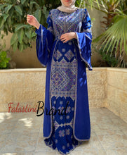 Stylish Mermaid Royal Blue Palestinian Embroidered Dress