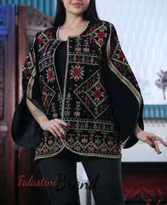 Palestinian Black And Gold Embroidered Jacket