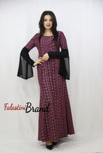 Stylish Fish Cut Black and Pink Palestinian Embroidered Dress