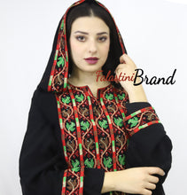 Stylish Layered Red And Green Embroidered Tobe Dress With Lace Details