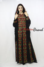 Stylish Layered Red And Green Embroidered Tobe Dress With Lace Details