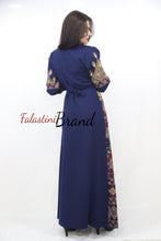 Navy Lite Queen Thobe Embroidered Palestinian Dress