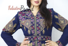 Navy Lite Queen Thobe Embroidered Palestinian Dress