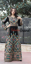 Manajil Palestinian Embroidered Floral Thobe Dress Palestinian Embroidery