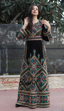 Manajil Palestinian Embroidered Floral Thobe Dress Palestinian Embroidery