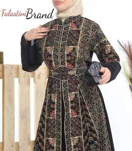 Elegant Embroidered 2 Pieces Black Abaya With Stylish Embroidery