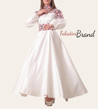 Amazing Buff Hands White Cloche Satin Embroidered Dress