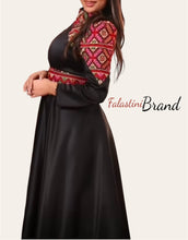 Amazing Black Cloche Satin Embroidered Dress